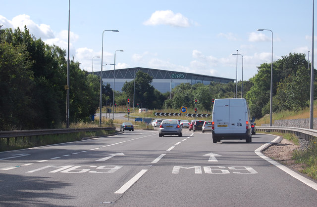 M1 junction 21 for M69 J.Hannan Briggs cc by sa 2.0 Geograph