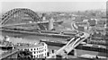 NZ2563 : Tyne Bridges and Gateshead from Castle Keep at Newcastle, 1960 by Ben Brooksbank
