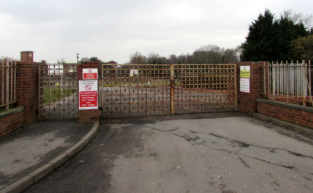 Woodland Road entrance gates, Croesyceiliog School, Cwmbran