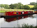 Narrowboat tied up at Heulwen Wharf