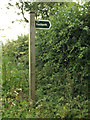 TM2564 : Footpath sign off gthde A1120o Saxtead Road by Geographer