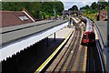 Central Line train arriving at Newbury Park Station, Newbury Park, Ilford, London