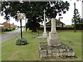 TF6611 : Old broken preaching cross and Wormegay War Memorial by Adrian S Pye