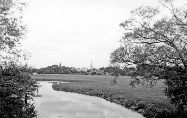 River Thames just above Lechlade, where three counties meet, 1956