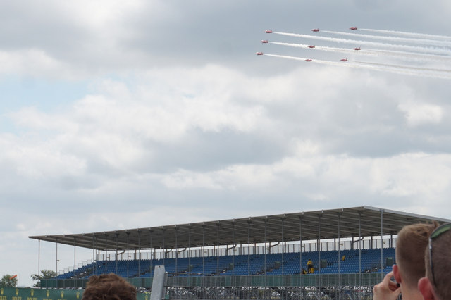 The Red Arrows over Silverstone