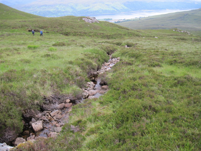 Burn flowing toward Allt nan Carnan