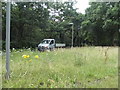 Grass triangle at the end of Hook Mill Lane