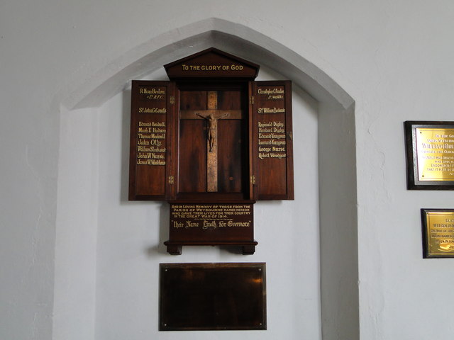 The War Memorial in the church at Weybourne