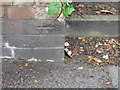 Bench mark alongside steps in Valley Road, Scarborough