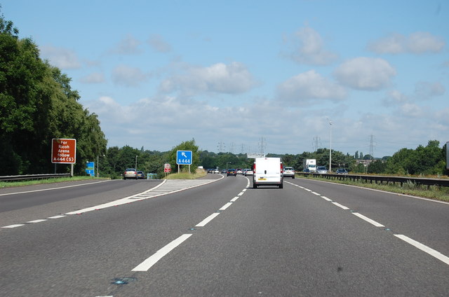 M6 westbound at Junction 3 © J. Hannan-Briggs cc-by-sa/2.0 :: Geograph ...