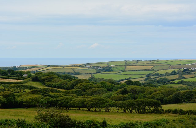 View towards Pencuke and Crackington Haven, B3263, Cornwall