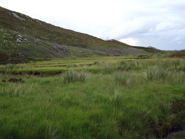 A meander plain on Allt Coire nan Con in Glencalvie Forest