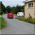 Royal Mail van leaves Narberth Bridge Business Park, Narberth