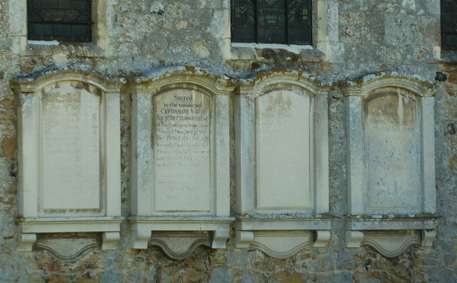 Amberley - Funerary monuments on church east wall