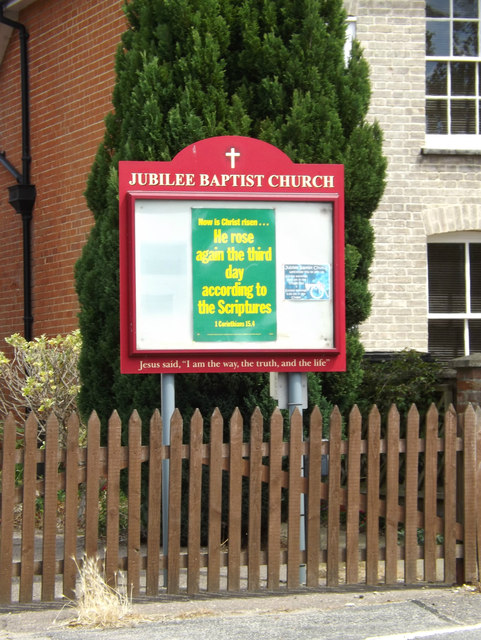 Jubilee Baptist Church sign © Geographer cc-by-sa/2.0 :: Geograph ...