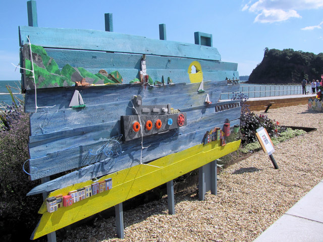 Recycled Quarry Boat on the Den Promenade, Teignmouth