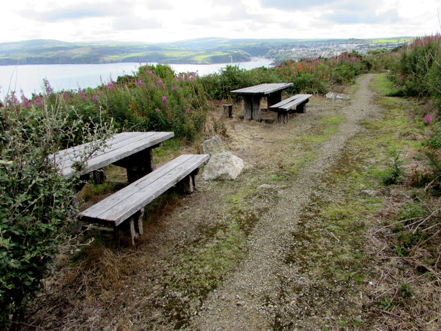 Picnic tables above Fishguard Harbour © Jaggery :: Geograph Britain and ...