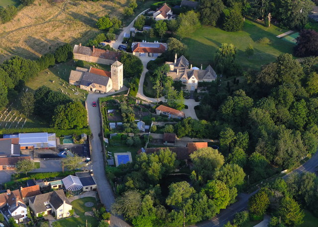 Aerial View of Appleton: Church & Manor