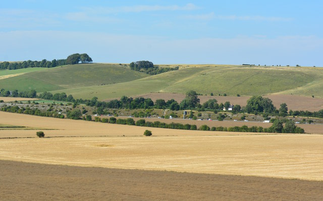 Farmland and the M4 near Upper Upham, Wiltshire