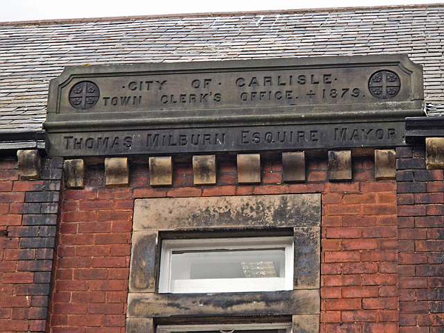 Inscribed stone, former Town Clerk's Office