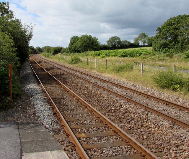 West along the West Wales Line from... © Jaggery cc-by-sa/2.0 ...