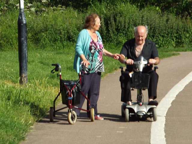 Better out than in  modes of mobility on the shared path, St Nicholas Park, Warwick
