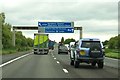 Motorway sign gantry over the M6