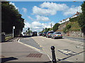 Bus stop and traffic lights, west end of Bitton Park Road, Teignmouth