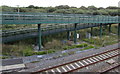 Zigzag footbridge ramps at Gowerton railway station