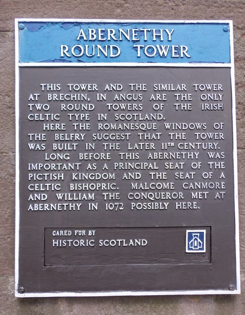 Historic Scotland: Abernethy Round Tower plaque