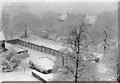 Snowstorm view from Raleigh Court, Lymer Avenue over Dulwich Wood Park, 1981