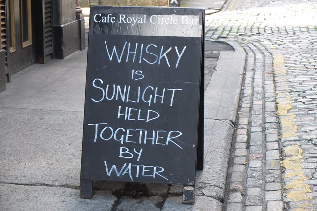 Sign outside the Café Royal, Edinburgh
