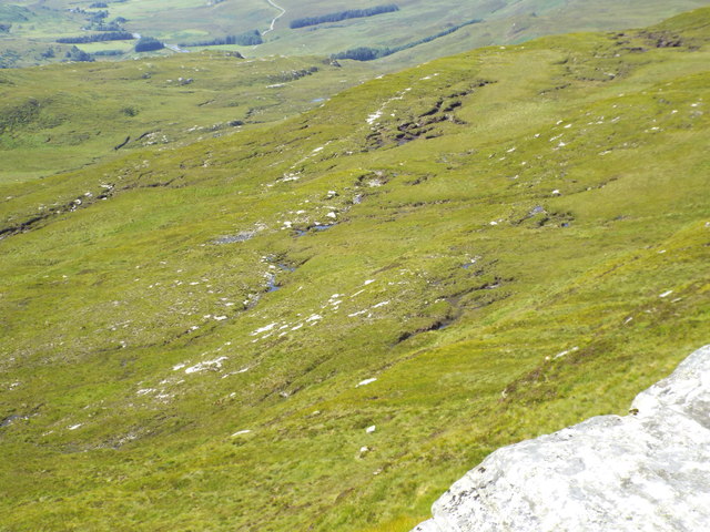 Boggy depression south of Meall nan Gobhar near Langwell, Ullapool