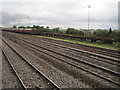 ST3288 : View from a Bristol-Cardiff train - East Usk freight yard, Newport by Nigel Thompson