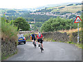 Cyclists descending Sowerby Croft Lane