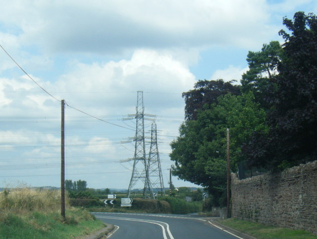 Pylons beyond Castle End