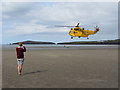SN1548 : Rescue helicopter on Poppit Sands by Gareth James