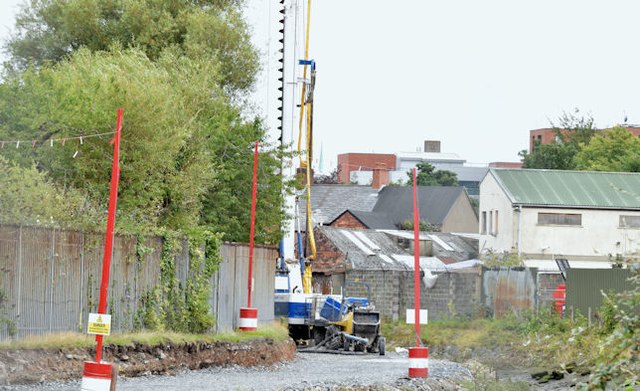 Connswater path works, Belfast (August 2015)