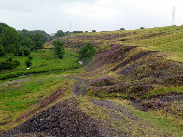 Colliery spoil heaps along the River Gaunless