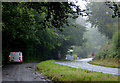 Lay-by and A482 north-west of Lampeter, Ceredigion