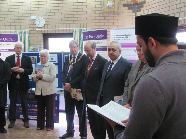 Reading from the Koran at the Peace Exhibition in Tring