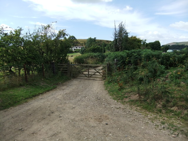 Gated road near Heath Mynd