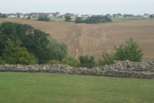 View of plough tracks or soil erosion from Hadleigh Castle