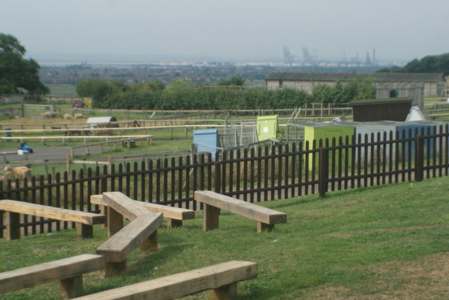View of Canvey Island and the Coryton oil refinery from the steps up to the Salvation Army tea room