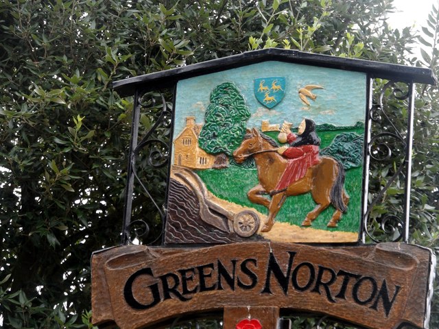 Village sign, Greens Norton © Bikeboy :: Geograph Britain and Ireland