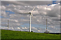 North Devon : Grassy Field & Wind Turbine