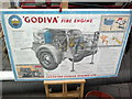 View of a diagram and instructions of the Godiva fire engine