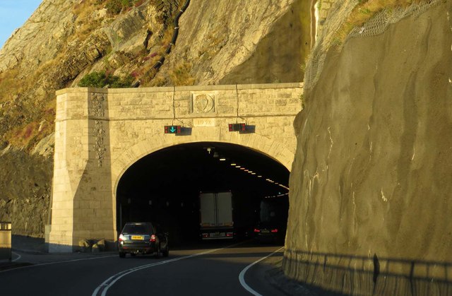 The A55 enters the Penmaenbach Tunnel