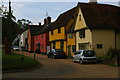 Houses on the green at Hartest