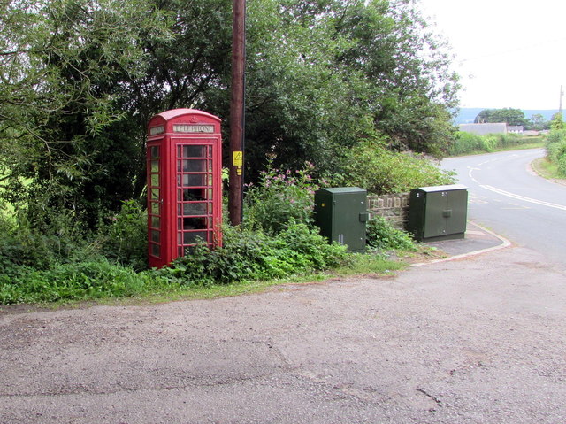 Red phonebox, Llanbadoc